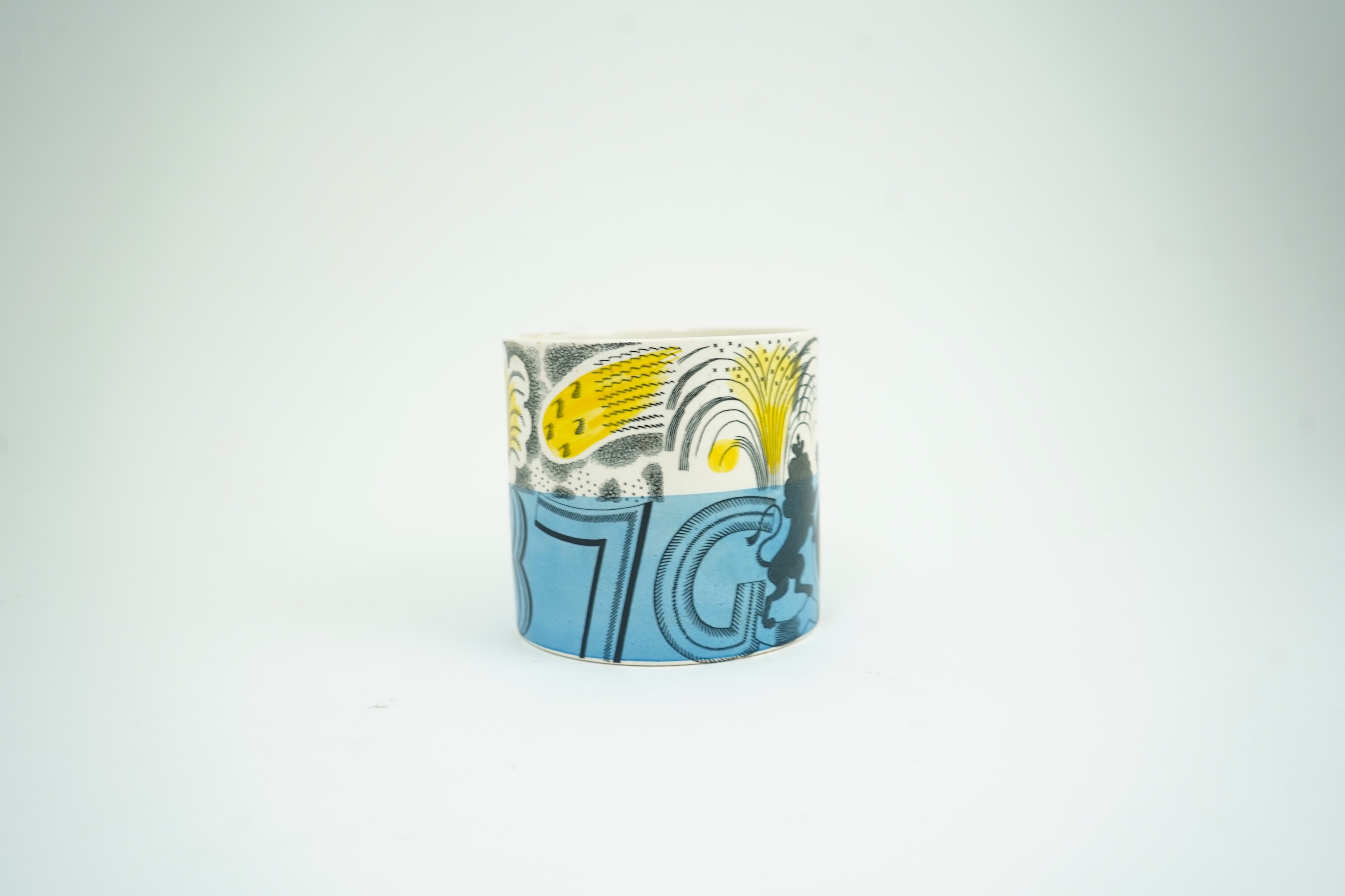 Eric Ravilious (1903-1942) for Wedgwood: A 1937 King George VI Coronation commemorative mug